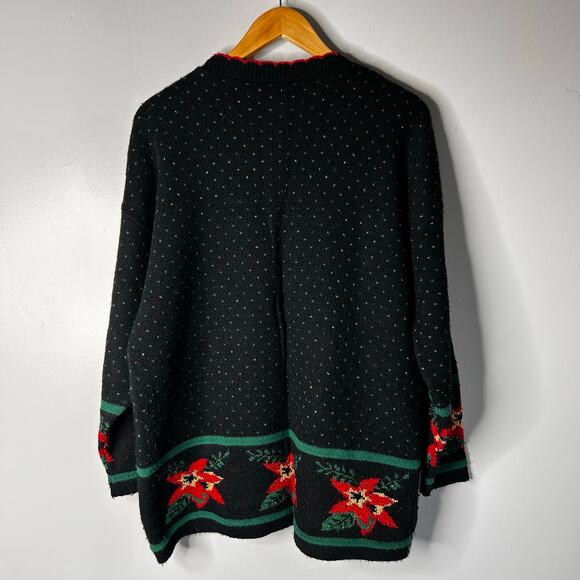 VTG Adele Knit Holiday Crewneck Sweater Women's 2X Scallop Hem Bow Christmas - Picture 9 of 9